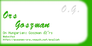 ors goszman business card